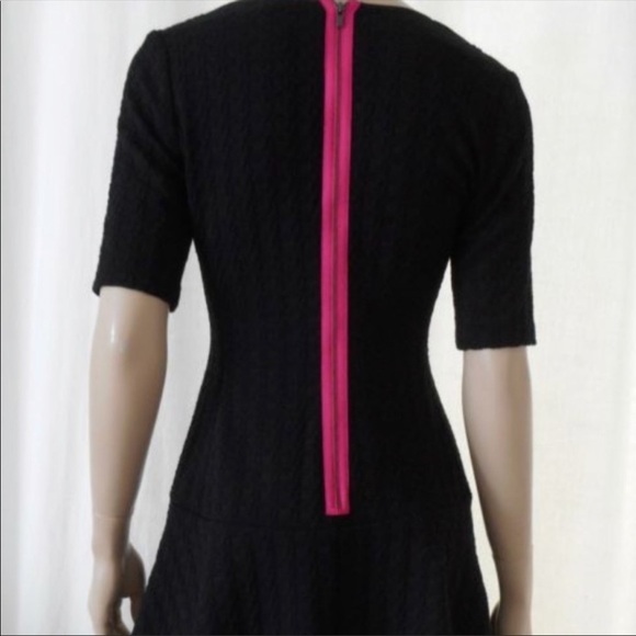 Banana Republic Black Textured Dress With Pink Zip - Picture 2 of 9